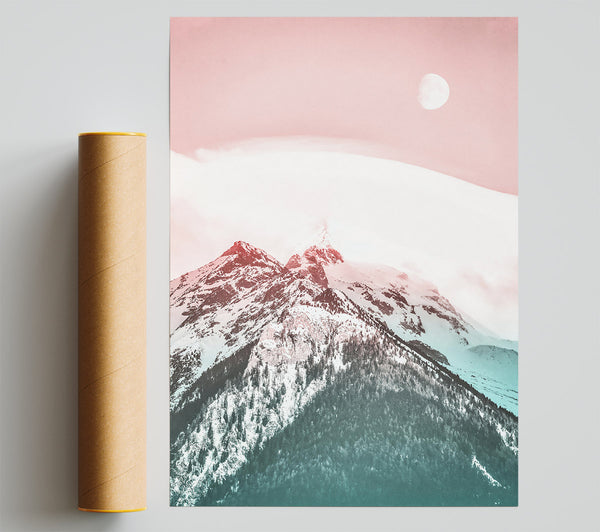 Pink Moon Peaks Poster