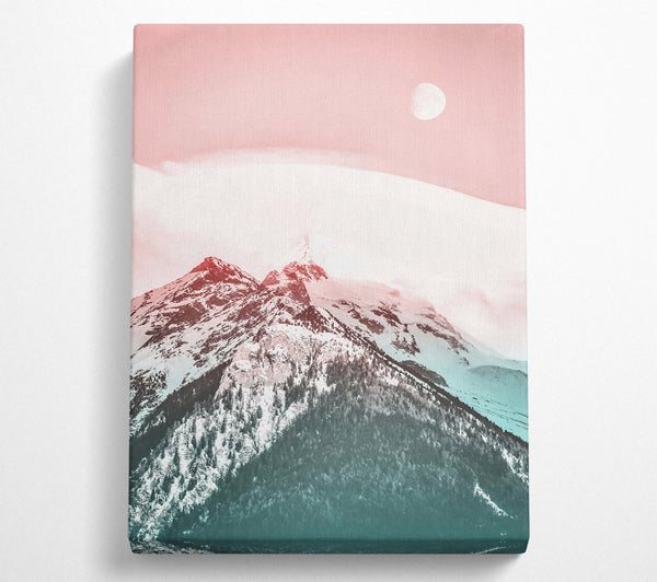  A Canvas Print of Pink Moon Peaks Canvas Art