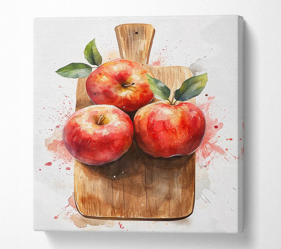  A Canvas Print of Apples On A Board Canvas Print