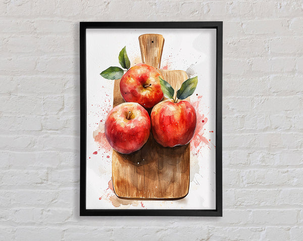 Apples On A Board Framed Print