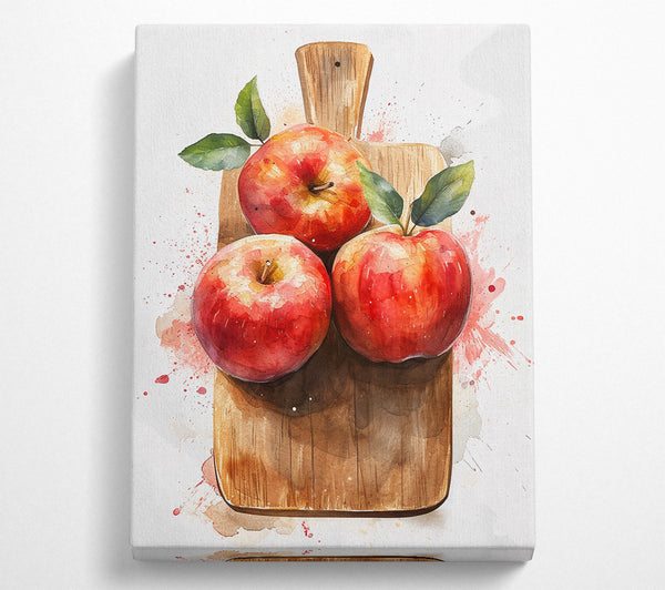  A Canvas Print of Apples On A Board Canvas Print