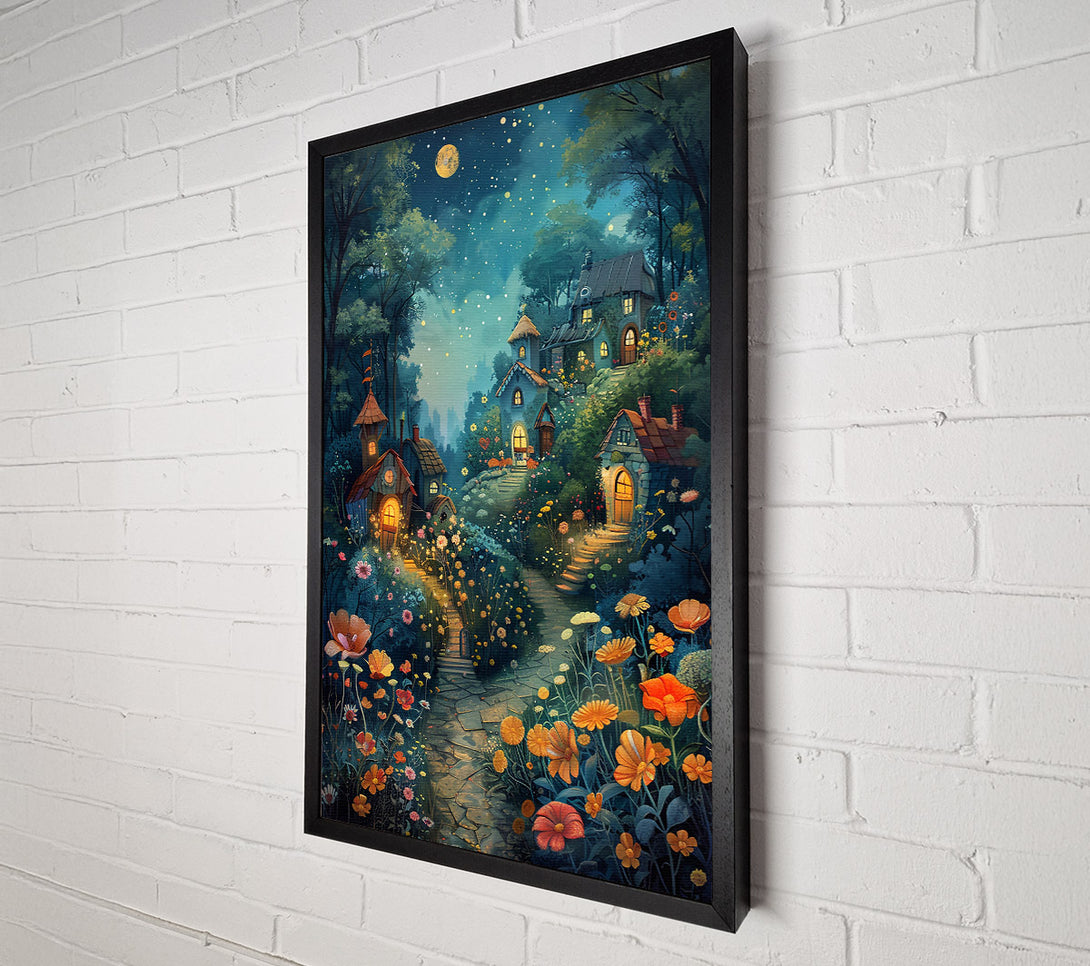  A Canvas Print of Blue Moon Village Canvas Print