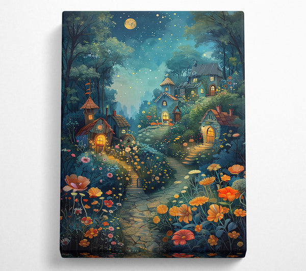  A Canvas Print of Blue Moon Village Canvas Print