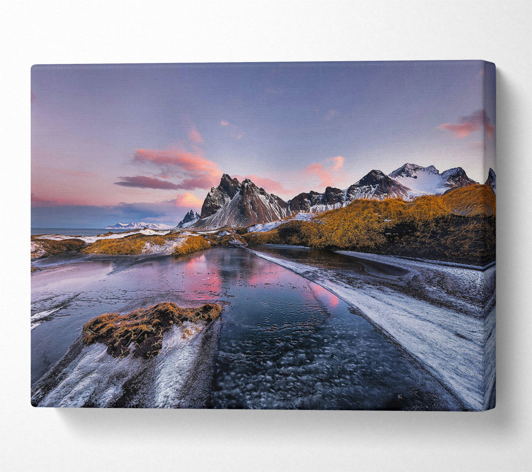  A Canvas Print of Pink Sky Reflection Canvas Print