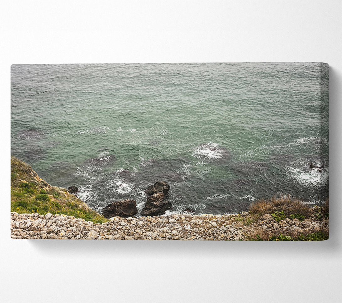  A Canvas Print of Green Sea Cliffs Canvas Art