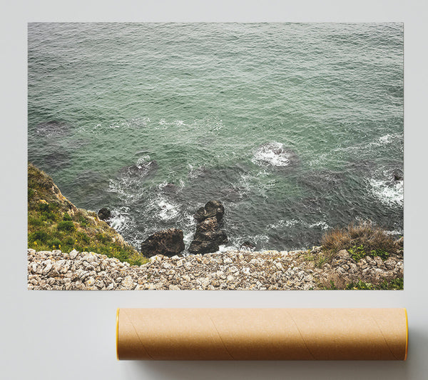 Green Sea Cliffs Print