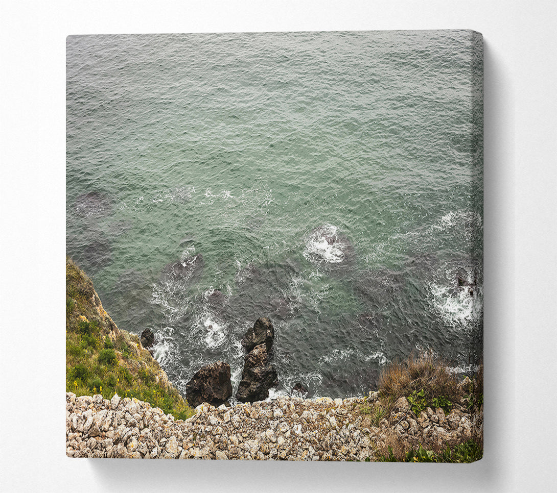  A Canvas Print of Green Sea Cliffs Canvas Art