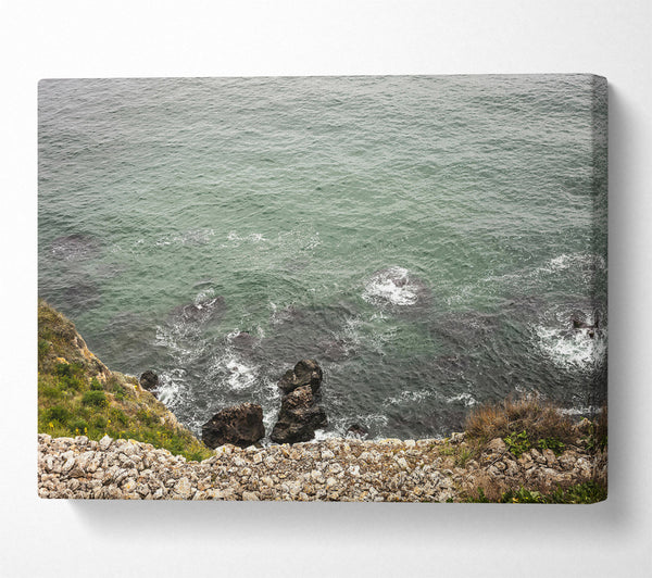  A Canvas Print of Green Sea Cliffs Canvas Art