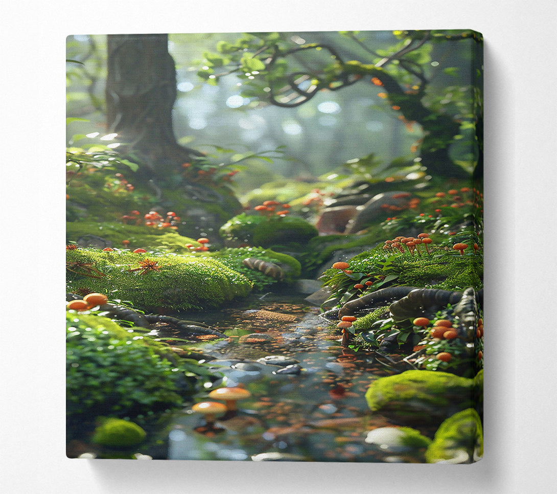  A Canvas Print of Green Stream'S Whisper Canvas Wall Art