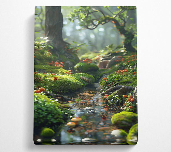  A Canvas Print of Green Stream'S Whisper Canvas Wall Art
