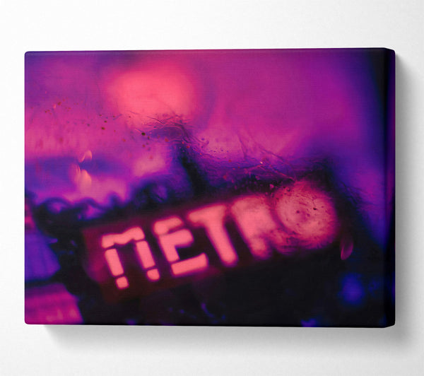  A Canvas Print of Pink Neon Cityscape Canvas Print