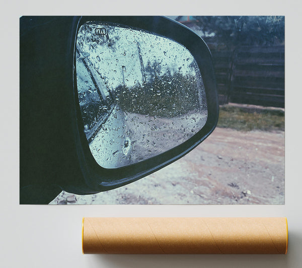 Blurry Blue Raindrops Giclee Print