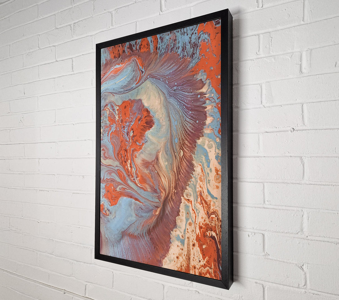  A Canvas Print of Blue And Coral Swirls Canvas Art