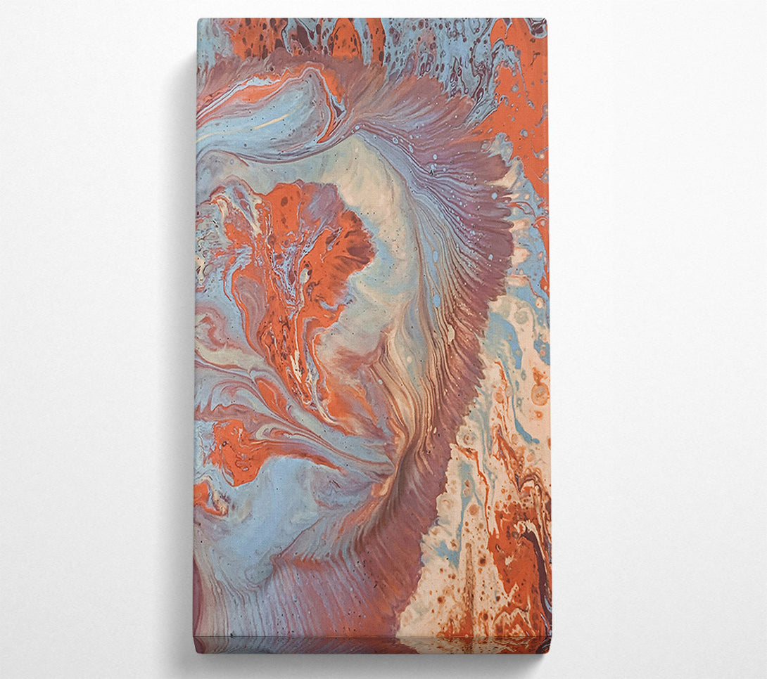  A Canvas Print of Blue And Coral Swirls Canvas Art