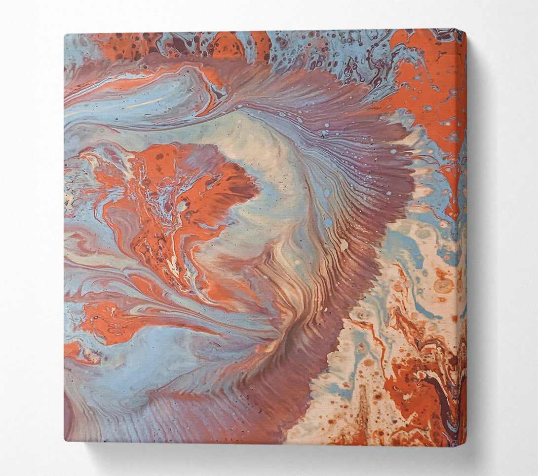  A Canvas Print of Blue And Coral Swirls Canvas Art