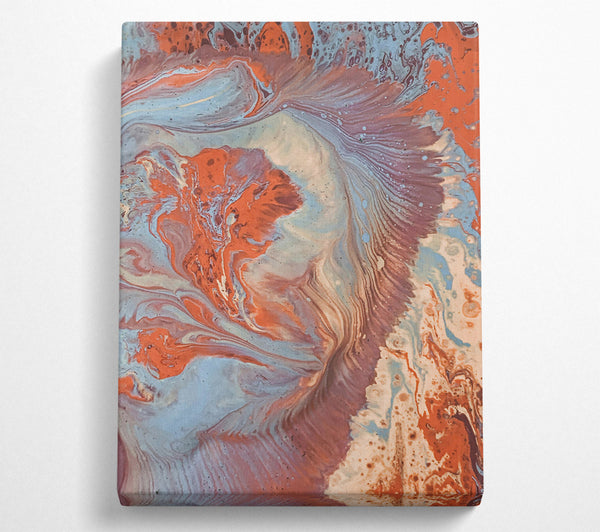  A Canvas Print of Blue And Coral Swirls Canvas Art
