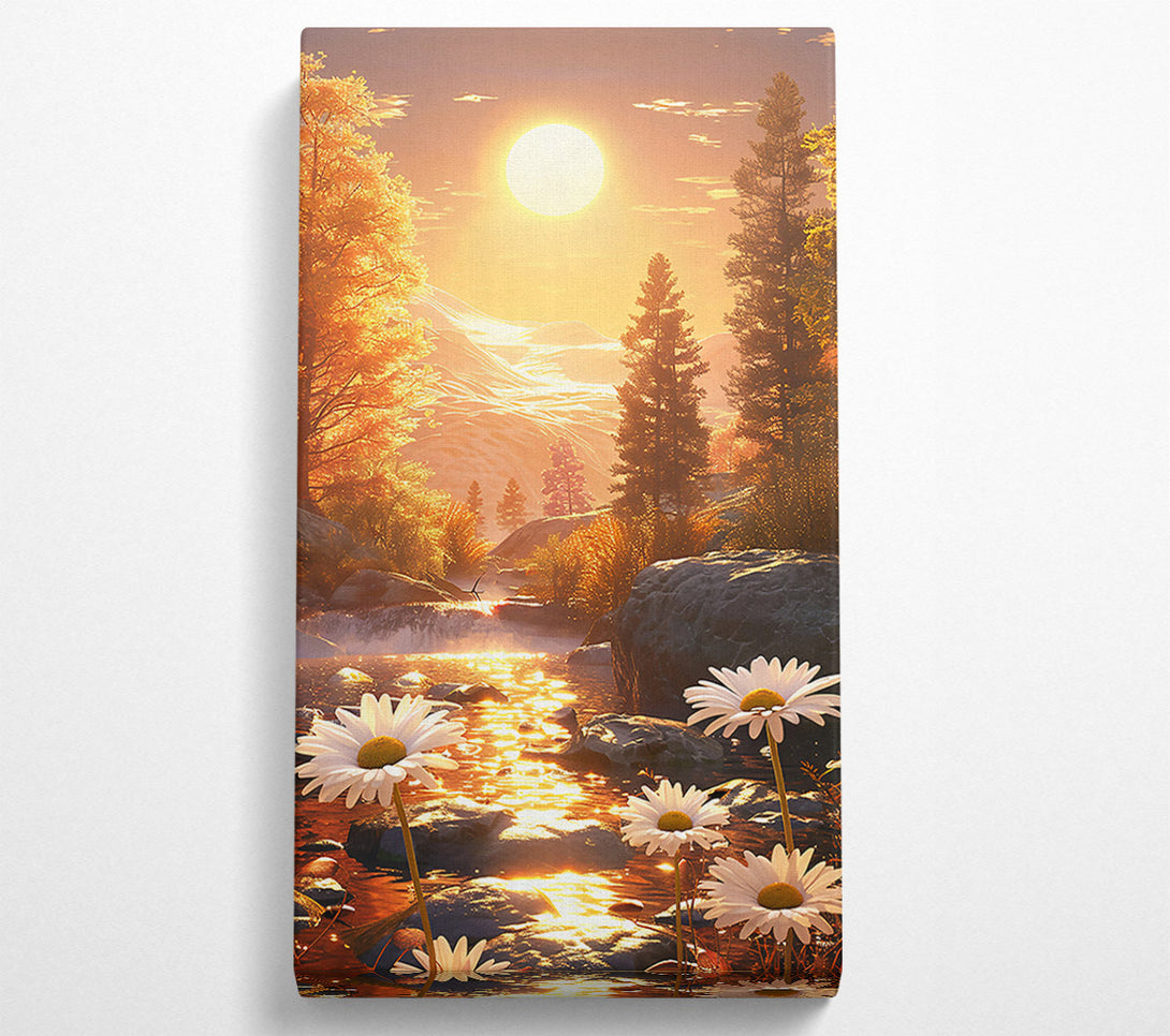  A Canvas Print of Golden River Daisies Canvas Wall Art