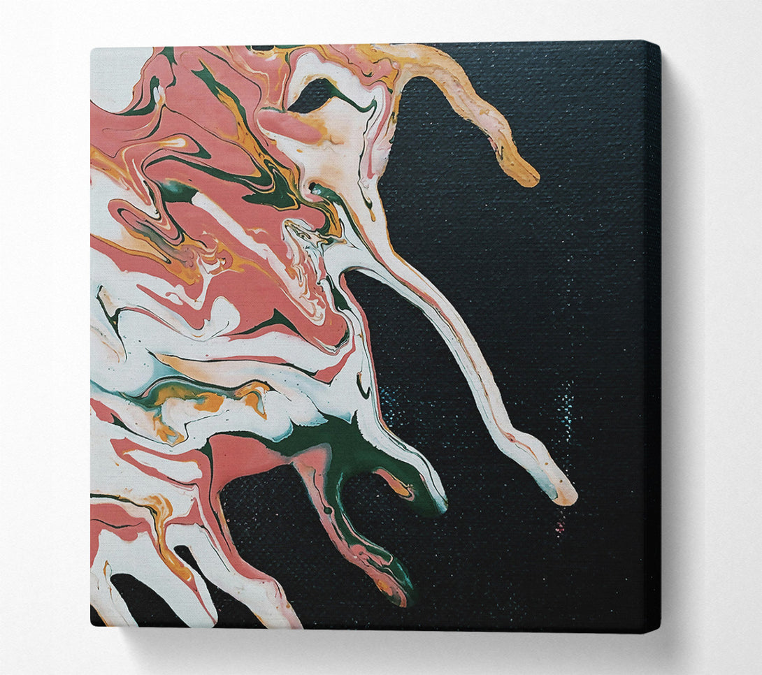  A Canvas Print of Crimson Swirls On Black Canvas Art