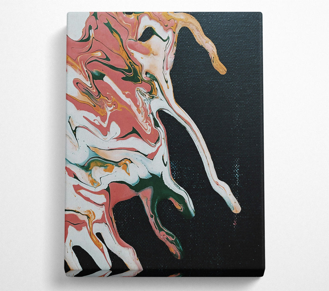  A Canvas Print of Crimson Swirls On Black Canvas Art