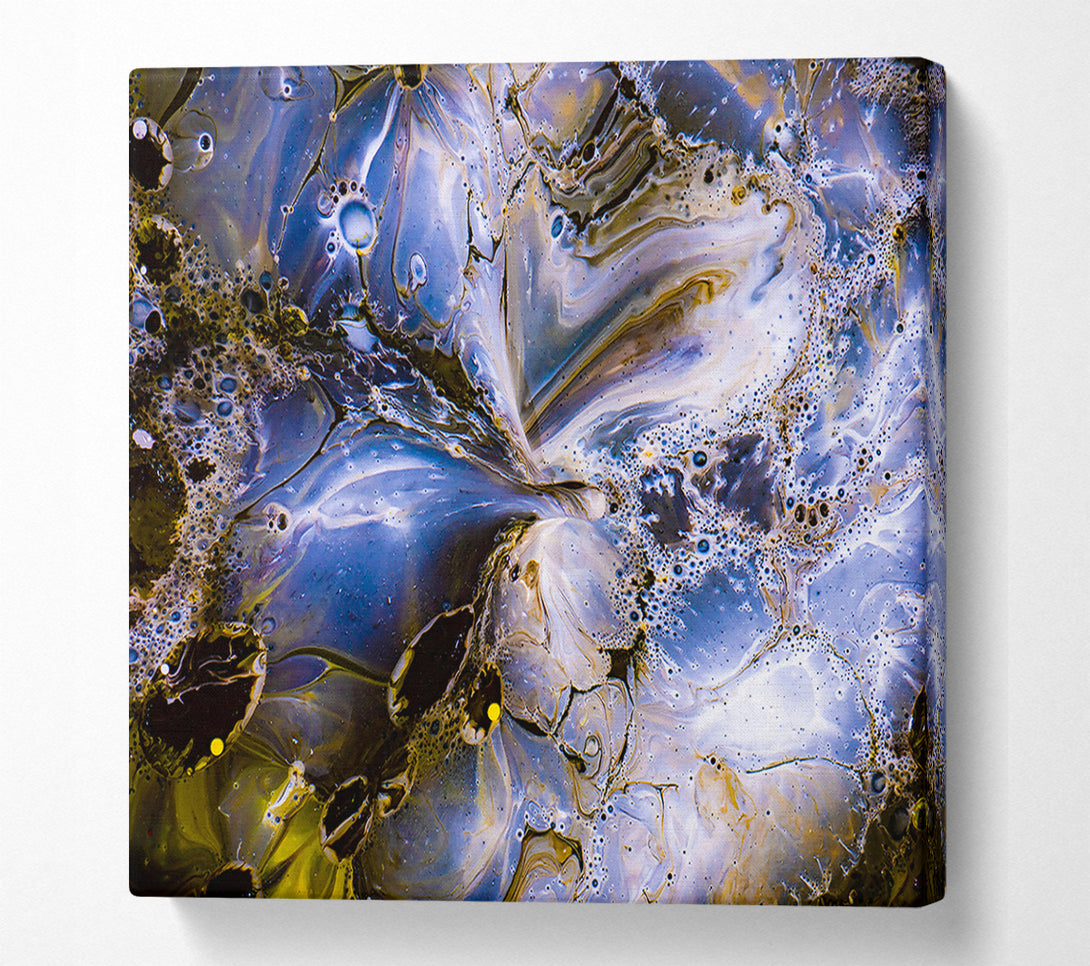  A Canvas Print of Indigo Swirls And Bubbles Canvas Wall Art