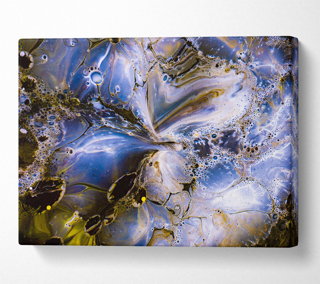 A Canvas Print of Indigo Swirls And Bubbles Canvas Wall Art