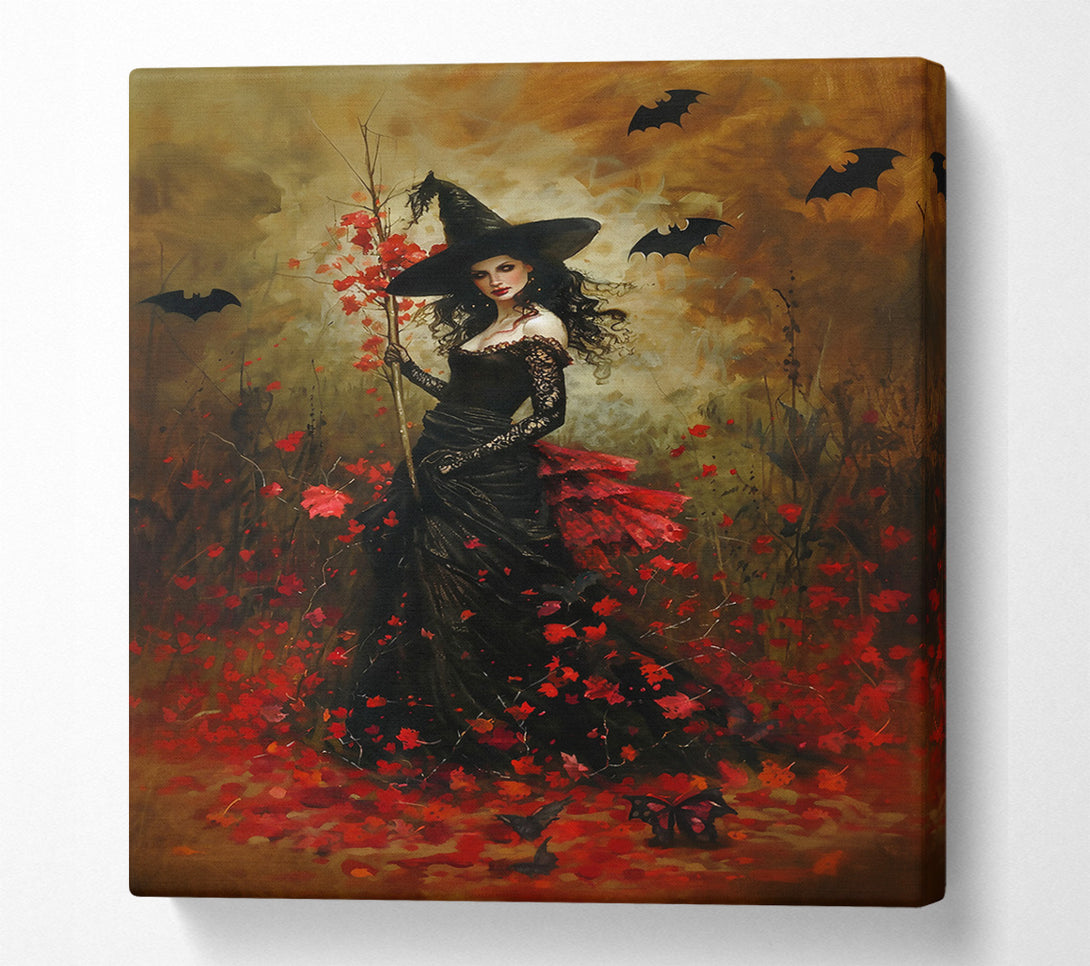 A Canvas Print of Crimson Witch'S Flight Canvas Art