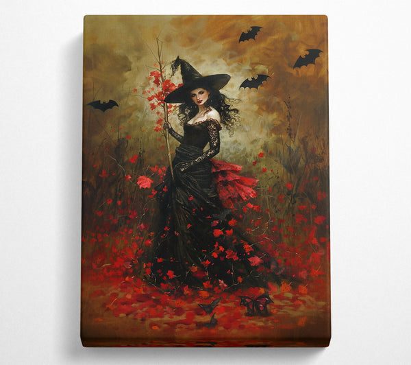  A Canvas Print of Crimson Witch'S Flight Canvas Art