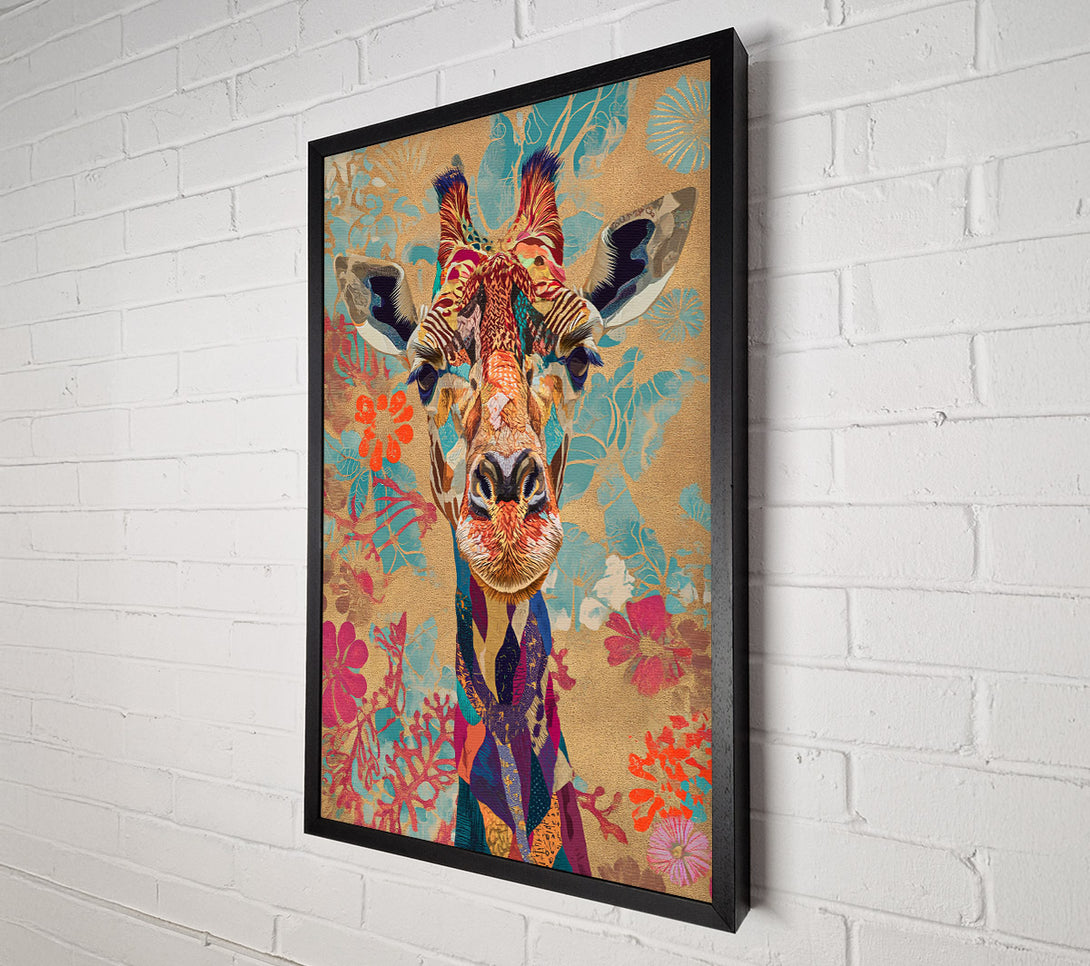  A Canvas Print of Artistic Giraffe Canvas Wall Art