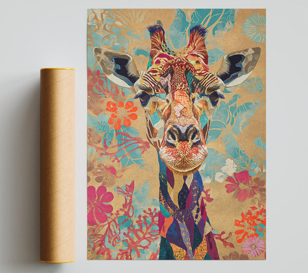 Artistic Giraffe Poster