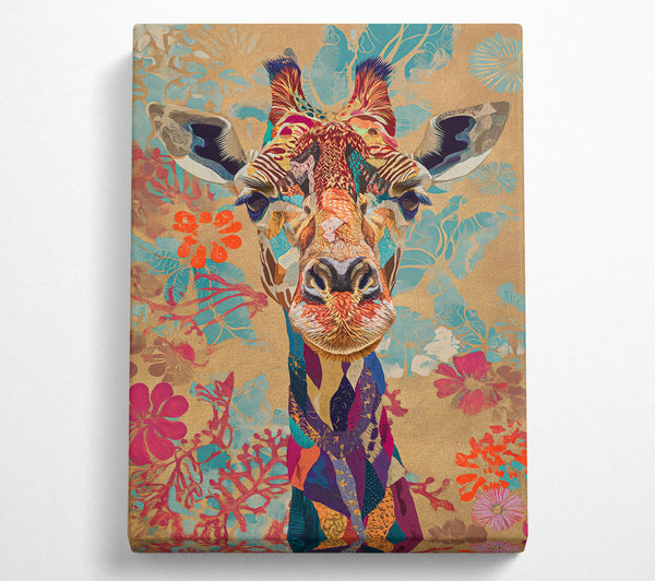  A Canvas Print of Artistic Giraffe Canvas Wall Art