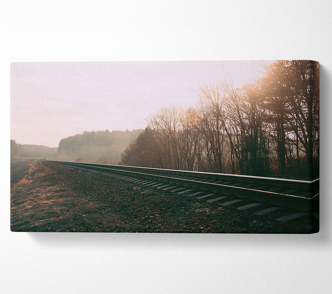  A Canvas Print of Golden Tracks Ahead Canvas Print