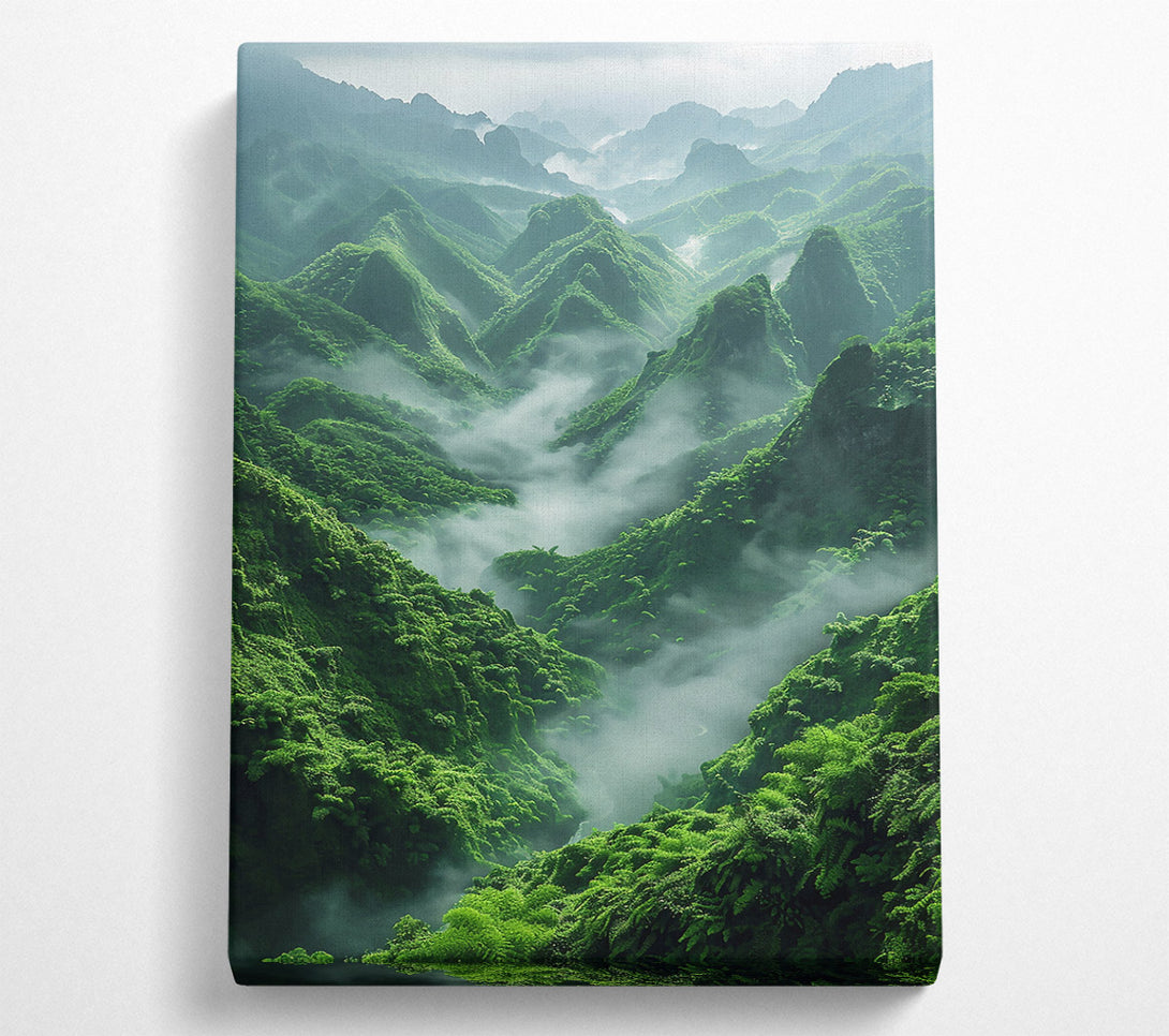  A Canvas Print of Emerald Valley Mist Canvas Wall Art