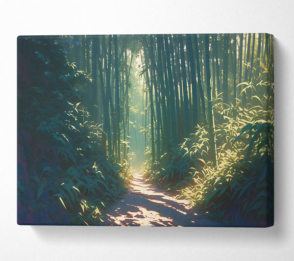  A Canvas Print of Emerald Bamboo Path Canvas Print