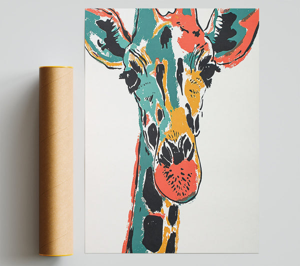 Arty Giraffe Giclee Print