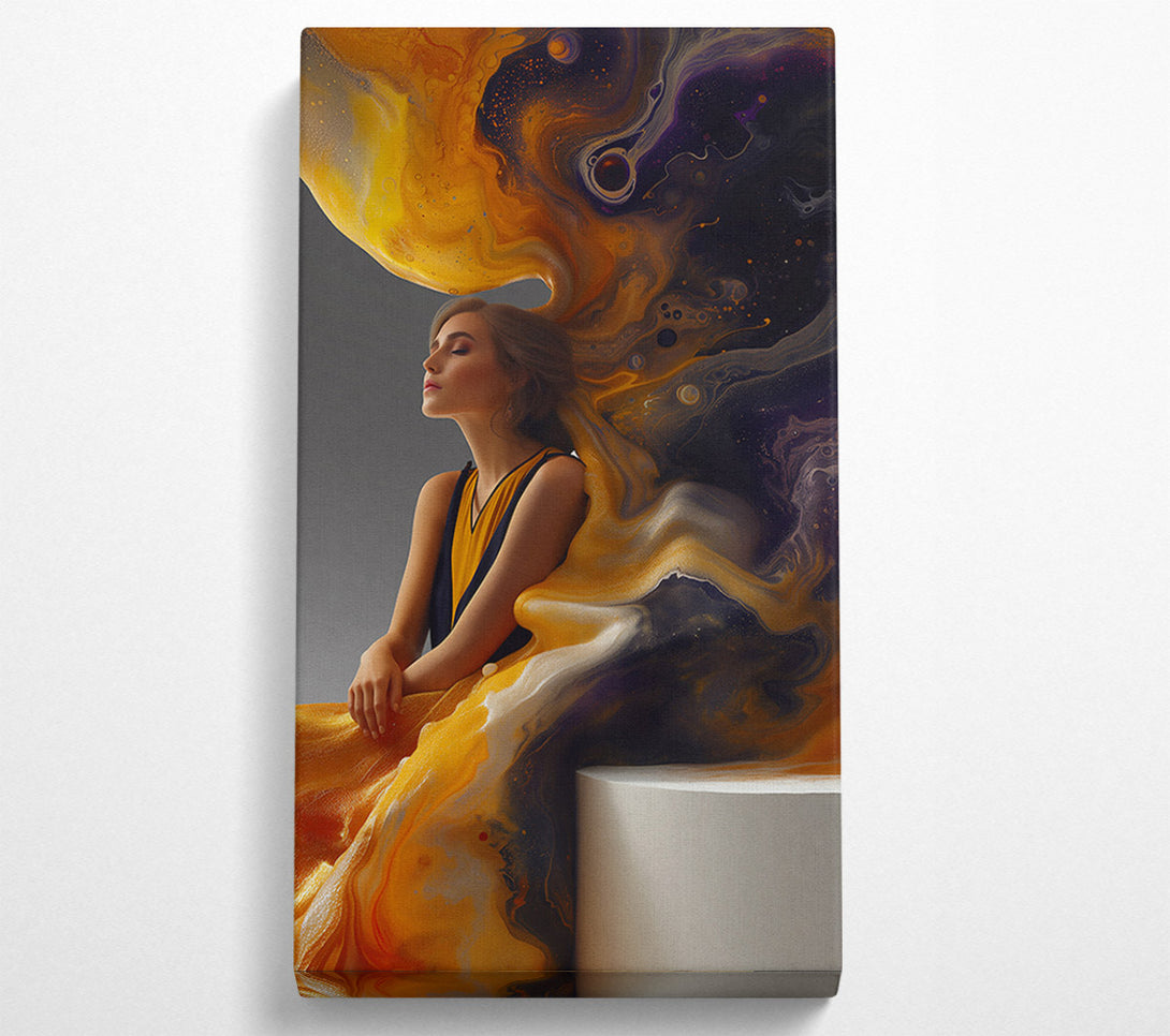  A Canvas Print of Golden Liquid Embrace Canvas Print