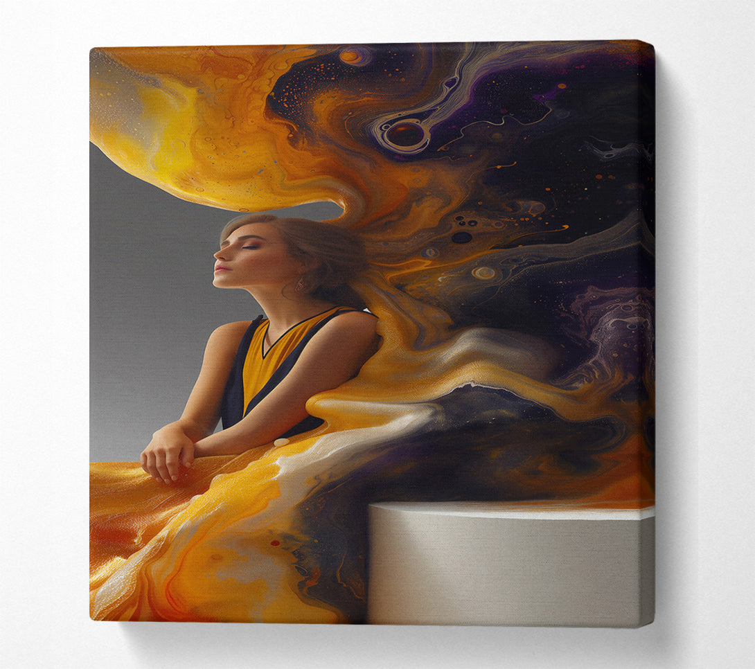  A Canvas Print of Golden Liquid Embrace Canvas Print
