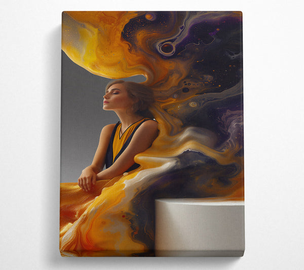  A Canvas Print of Golden Liquid Embrace Canvas Print