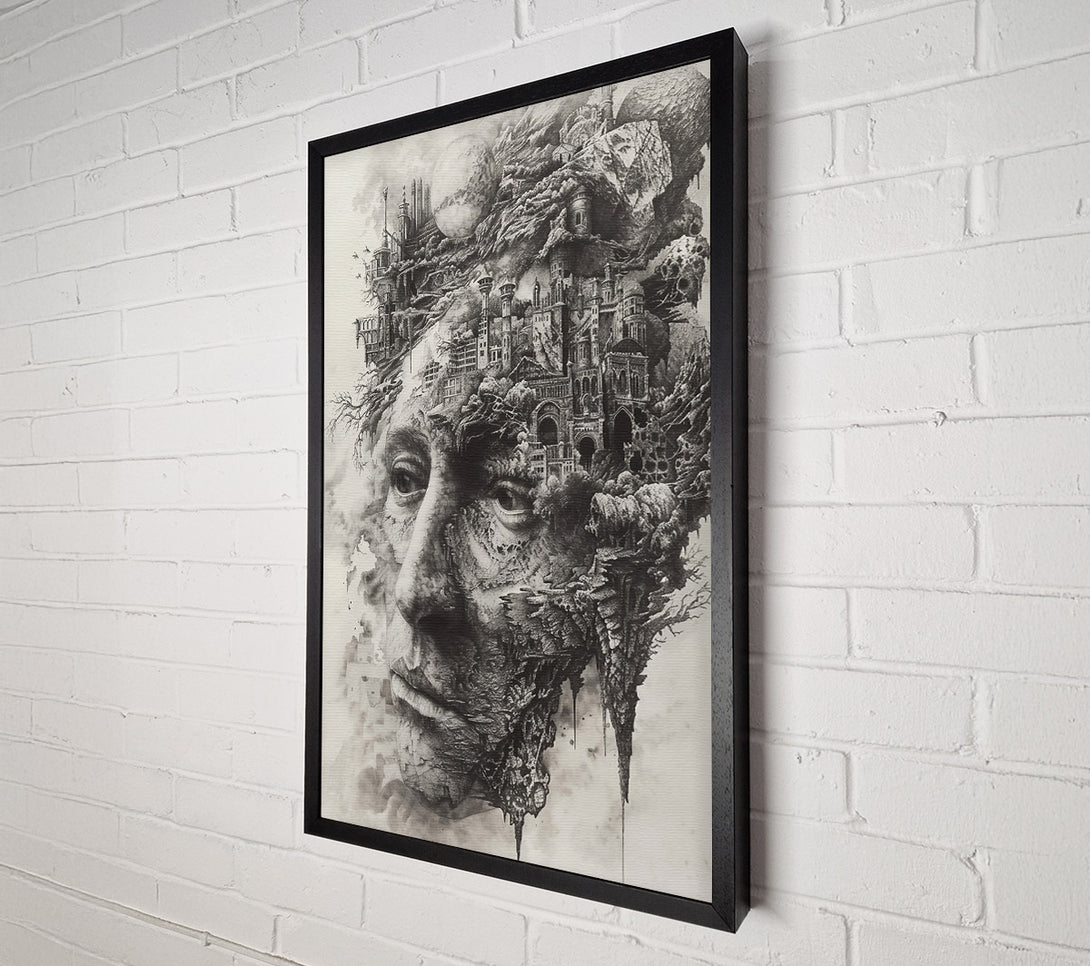  A Canvas Print of Gray Cityscape Within Canvas Wall Art