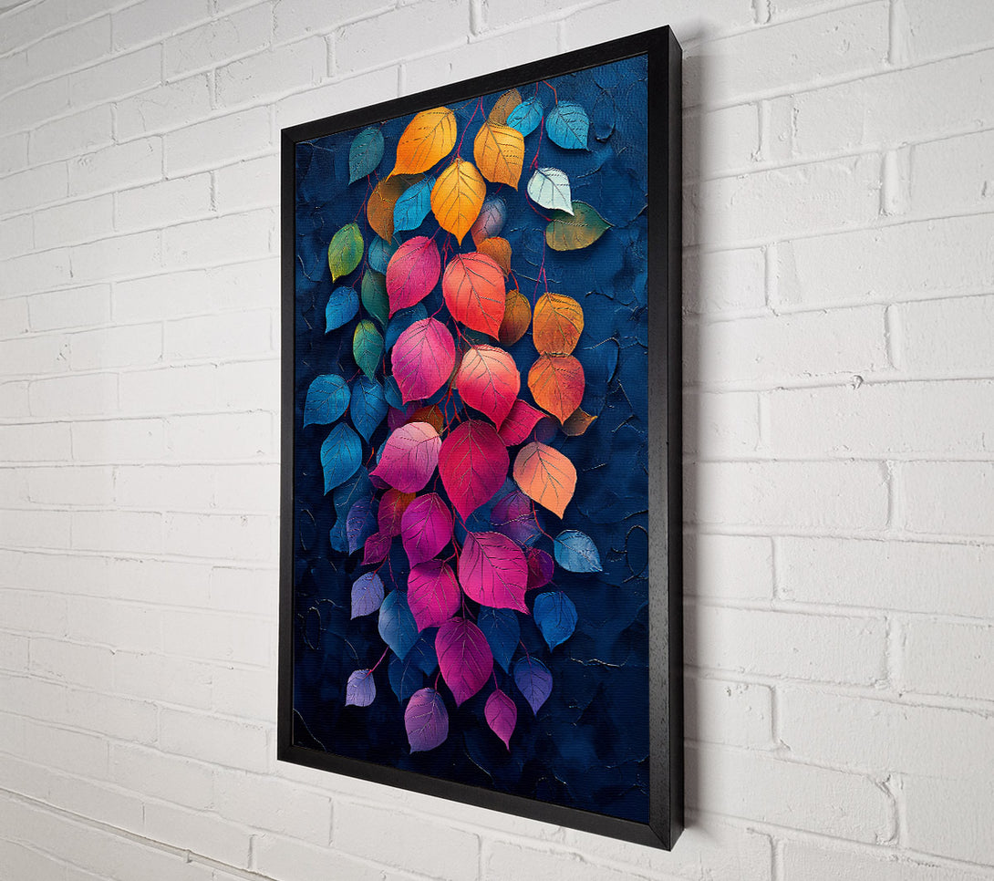  A Canvas Print of Crimson Leaf Cascade Canvas Art