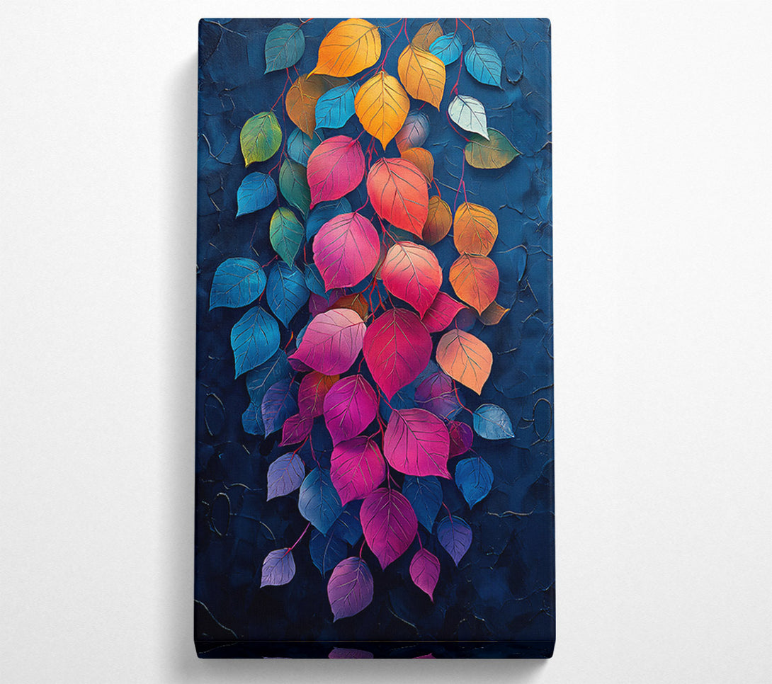  A Canvas Print of Crimson Leaf Cascade Canvas Art
