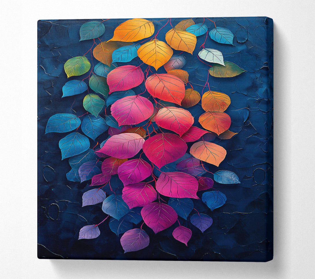  A Canvas Print of Crimson Leaf Cascade Canvas Art