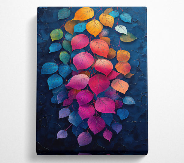  A Canvas Print of Crimson Leaf Cascade Canvas Art