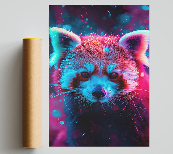 Blue Flame Red Panda Print