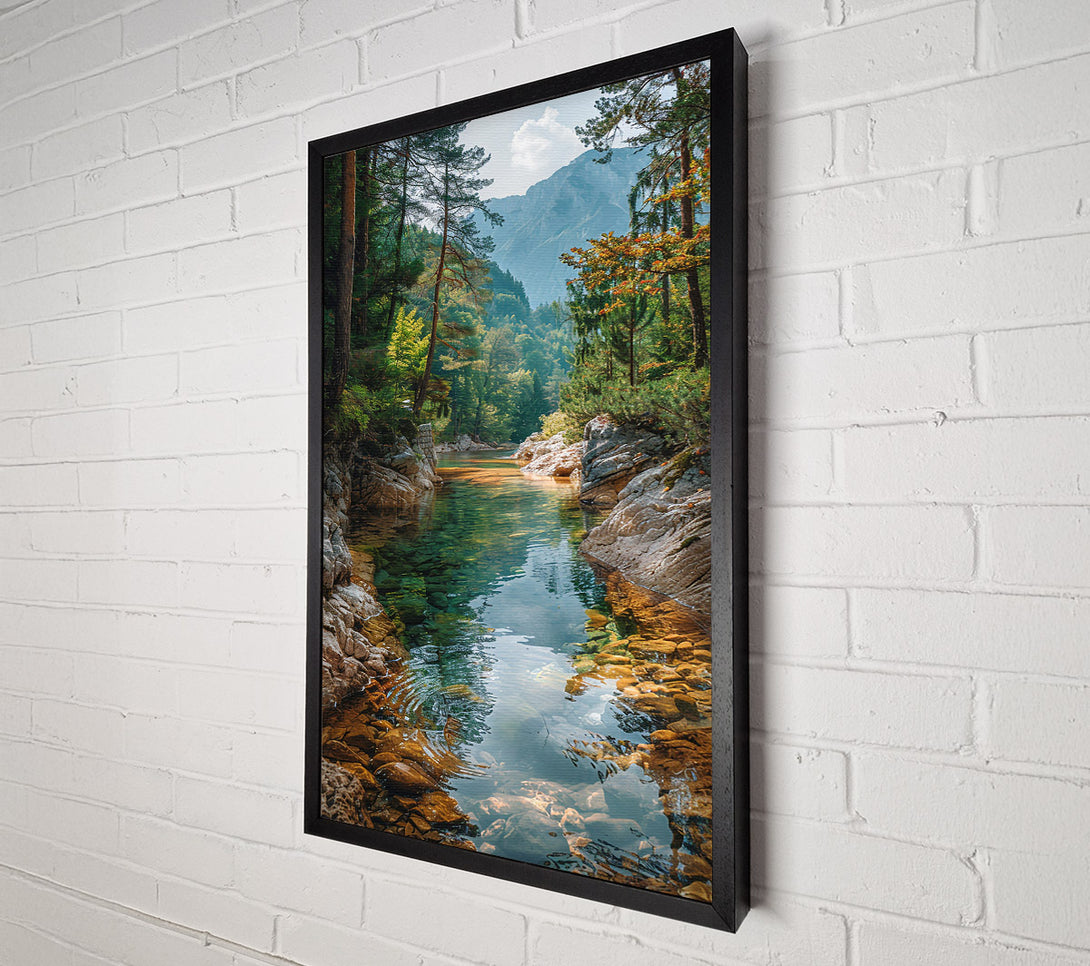  A Canvas Print of Emerald River Reflection Canvas Print