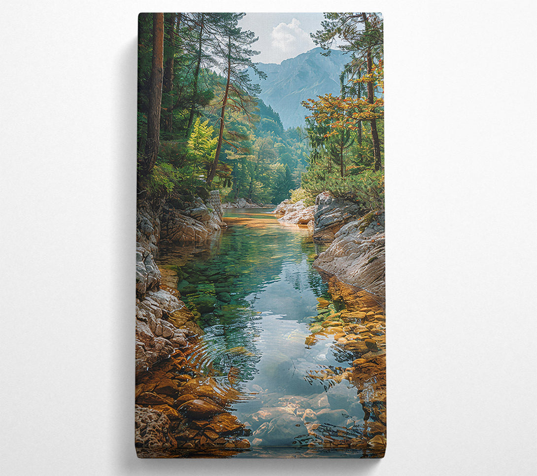  A Canvas Print of Emerald River Reflection Canvas Print