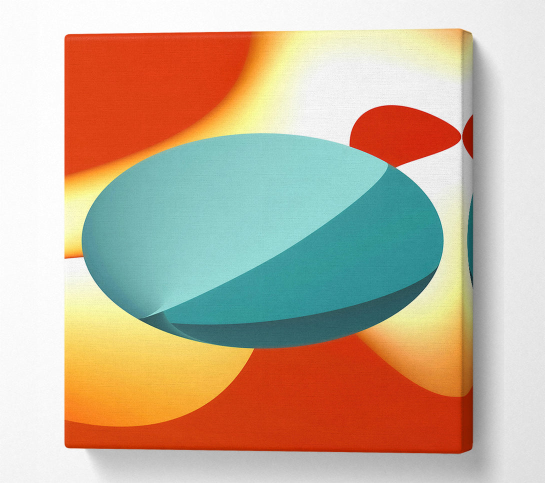  A Canvas Print of Teal Sphere Embrace Canvas Wall Art