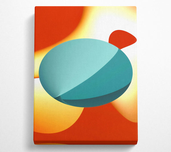  A Canvas Print of Teal Sphere Embrace Canvas Wall Art