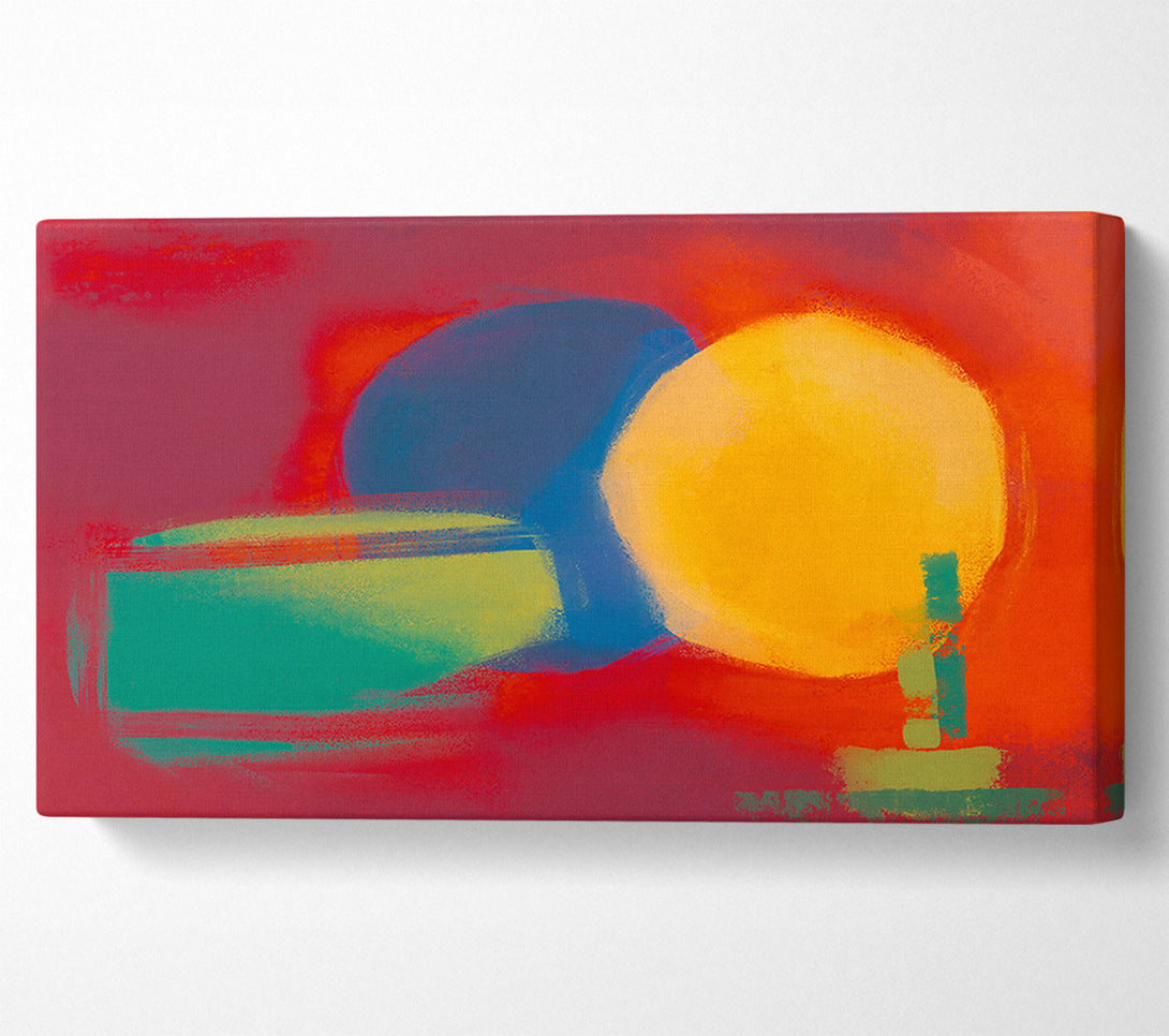  A Canvas Print of Crimson Sunlit Forms Canvas Print