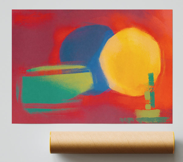 Crimson Sunlit Forms Print