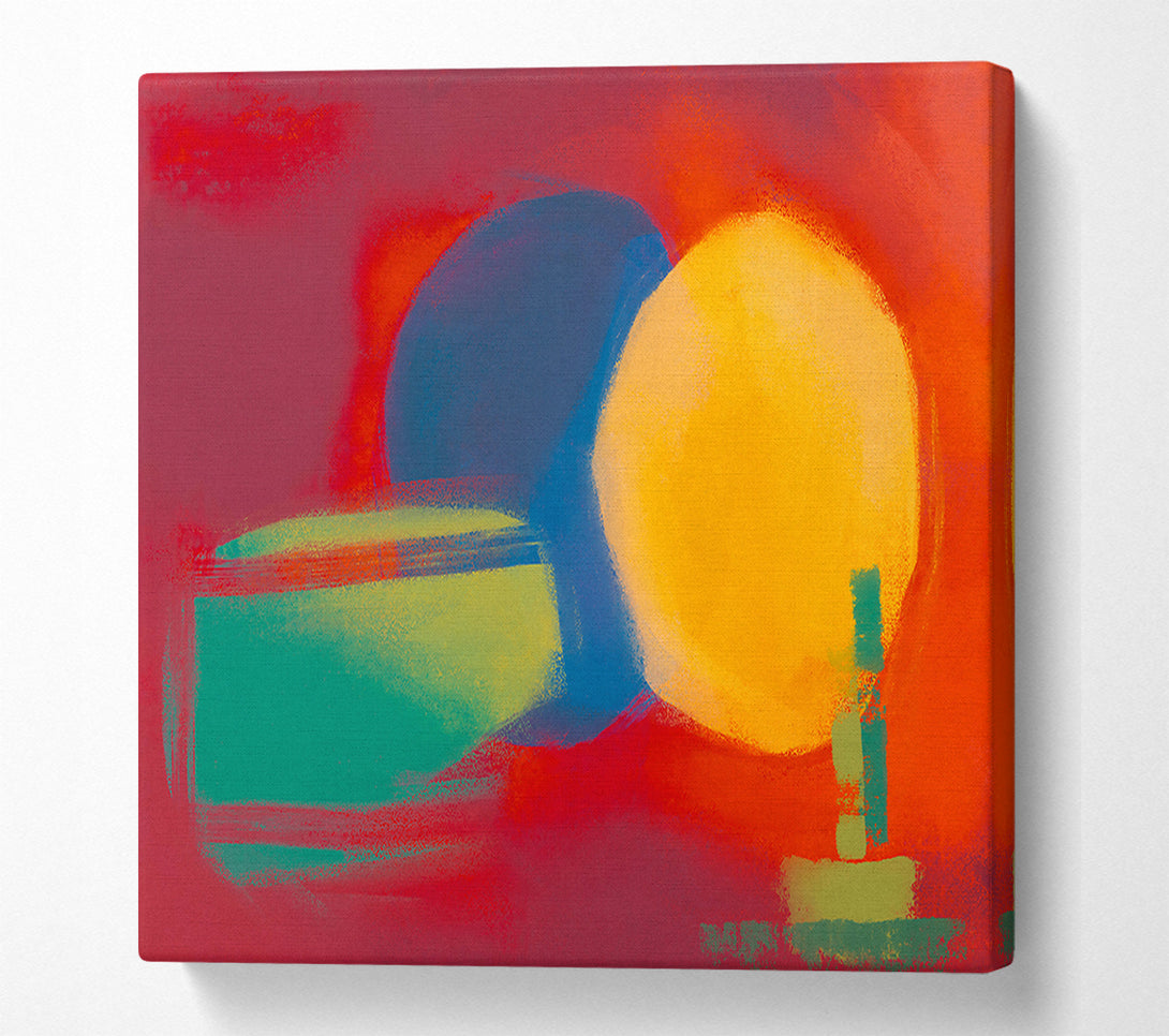  A Canvas Print of Crimson Sunlit Forms Canvas Print